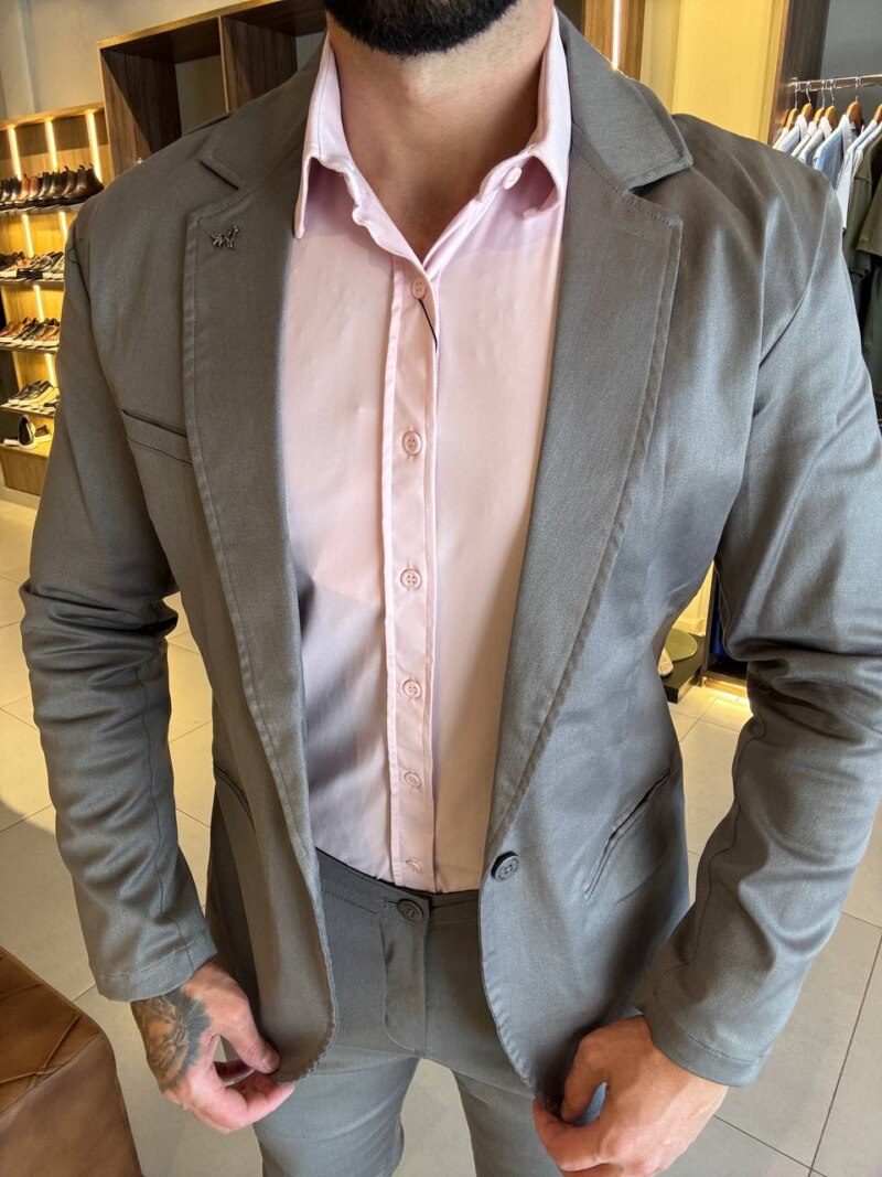 Garbin Group Store - Blazer Aceti.C/Forro Elast. Per Pochi - Chumbo