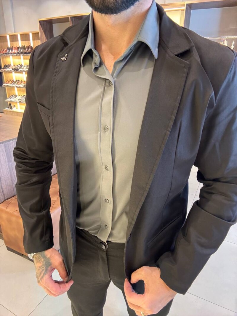 Garbin Group Store - Blazer Acetinado Per Pochi - Preto
